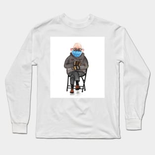 Bernie Sanders Mitten at the Inauguration - Hand Drawn Long Sleeve T-Shirt